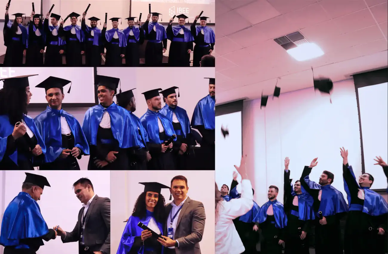 Momento de colação de grau dos alunos da Pós-Graduação IBEE