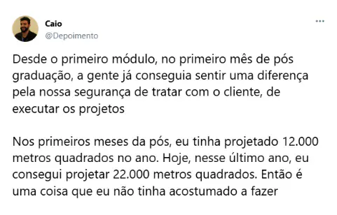 Depoimento do aluno Caio