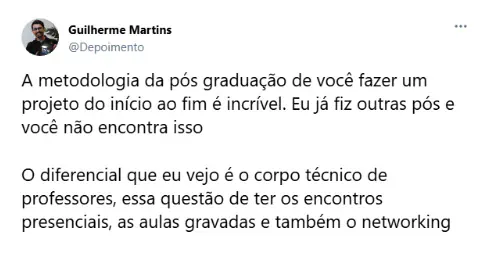 Depoimento do aluno Guilherme